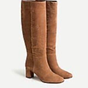J.CREW Willa knee high suede boots rich walnut AQ757 -6.5-NIB!